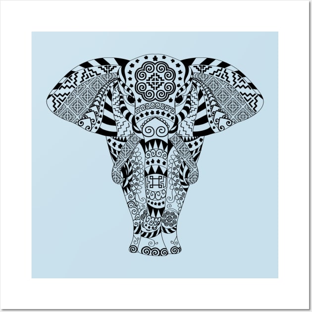 Hmoob Tribal Elephant (Light Colored Tee) Wall Art by VANH